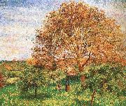 Red sky under the apple tree, Camille Pissarro